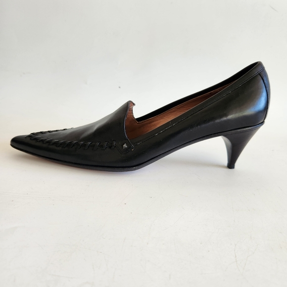 Kalliste Un dimanche à Venise Black Italian Leather Kitten Heel Pumps Sz 39/ 8US - Picture 8 of 16